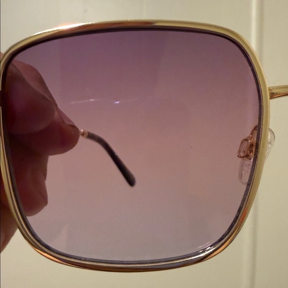 Quay Australia Gold Frame Sunglasses with Purple Lenses - Picture 10 of 11
